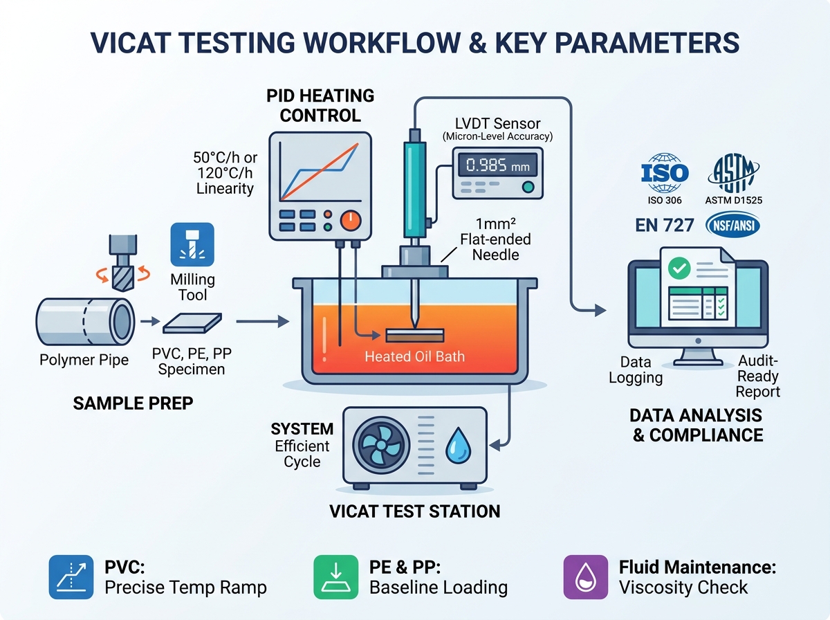 Vicat Tester for polymer testing workflow