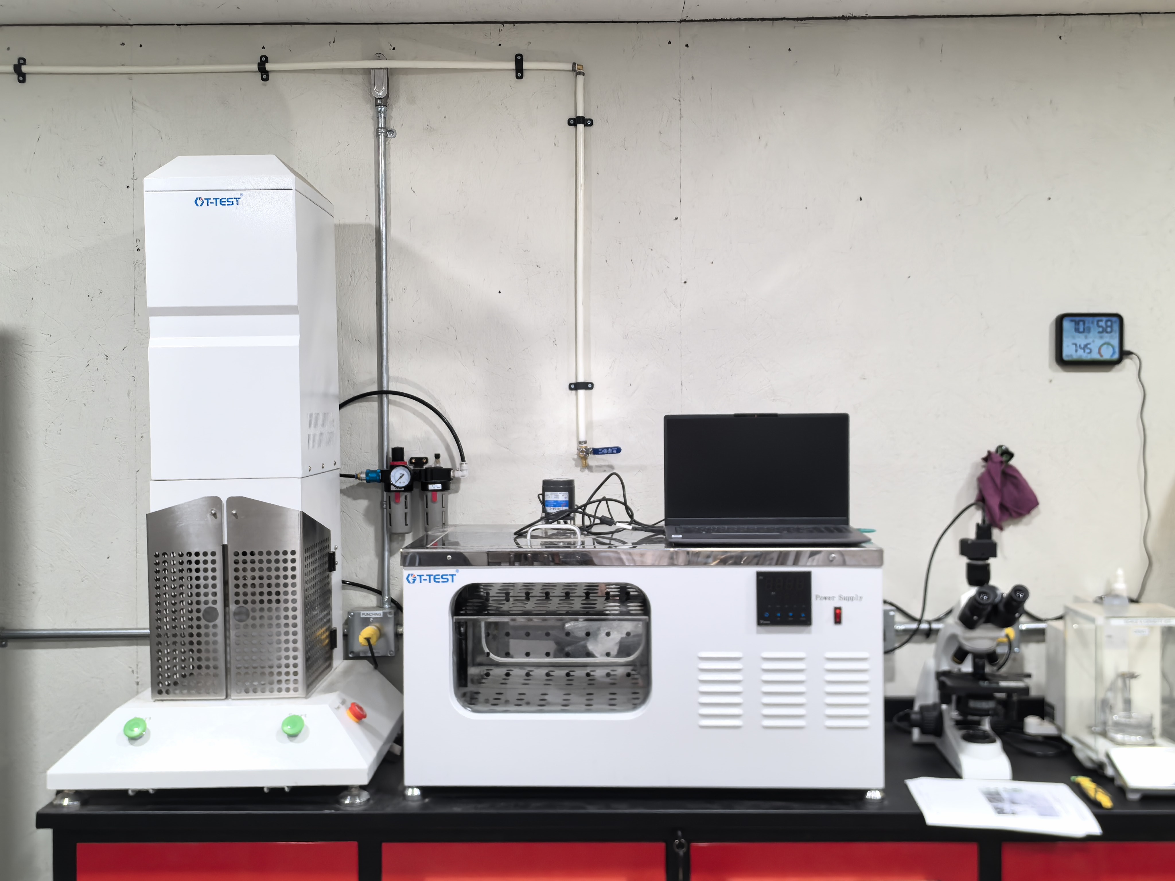 Corrugated pipe testing machine installed at customer site